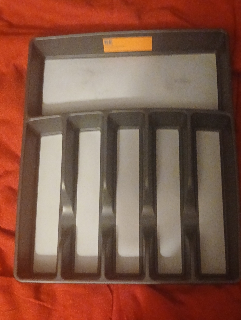 Room Essentails Drawer Organizer Gray Plastic Cutlery / SilverwareTray Organizer